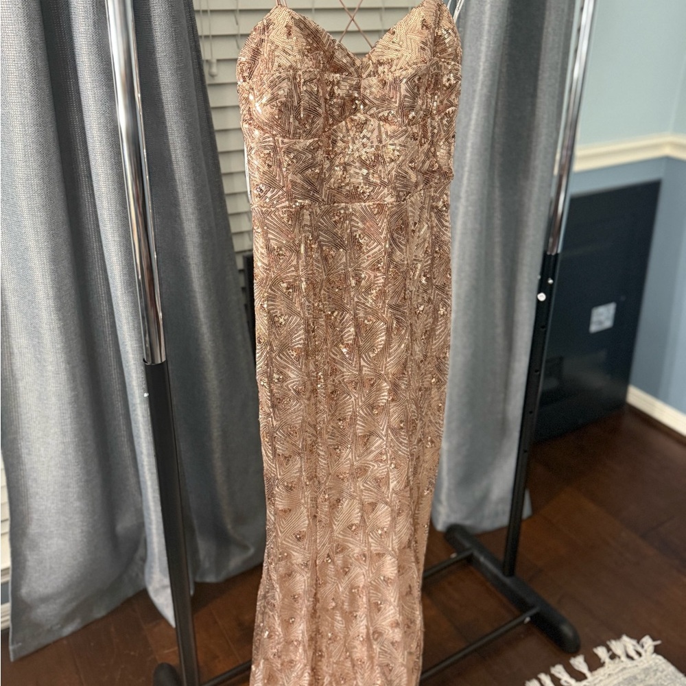 ROSE GOLD SEQUIN GOWN